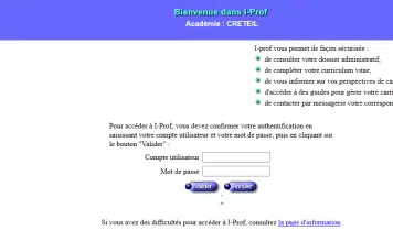 IPROF Créteil : connexion au compte