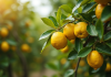 Plusieurs citronniers matures et jeunes en plein jour