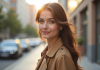 Femme élégante confiante en extérieur avec style moderne