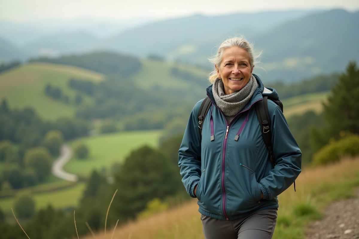 Femme active en plein air dans un parc verdoyant