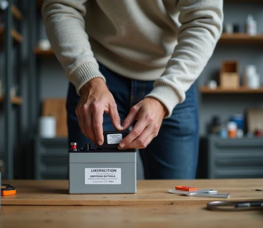 Durée de stockage d’une batterie : comment prolonger sa durée ? Homme organisant des batteries dans un garage propre