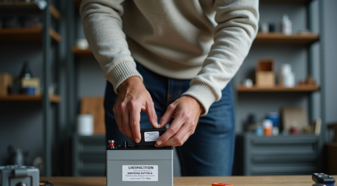 Durée de stockage d’une batterie : comment prolonger sa durée ? Homme organisant des batteries dans un garage propre