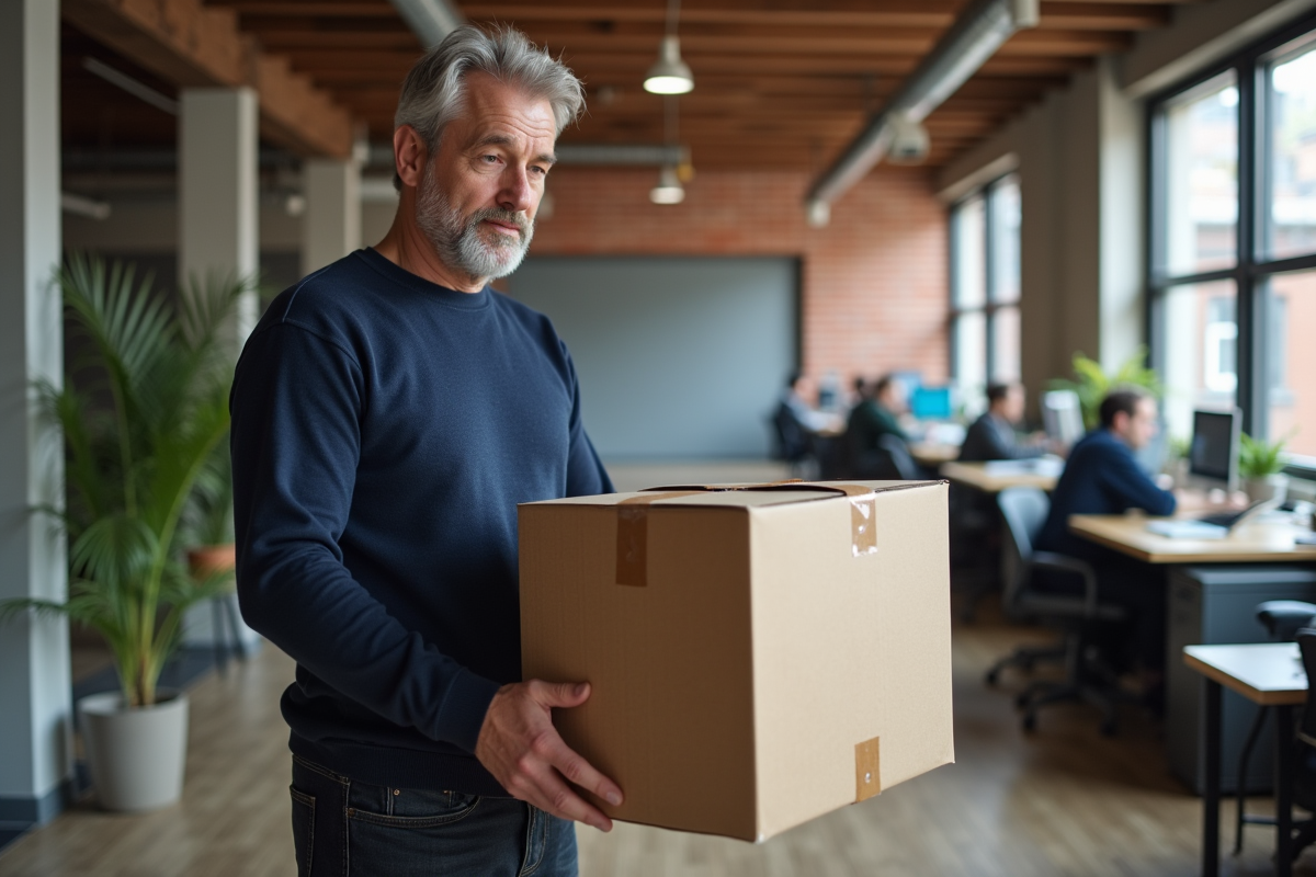 Homme en teletravail dans un espace coworking avec murs en briques