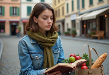 Vivre en France avec peu d’argent : les meilleures villes abordables Jeune femme en denim et écharpe dans un parc français