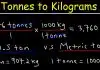 convertir les kilogrammes en tonnes