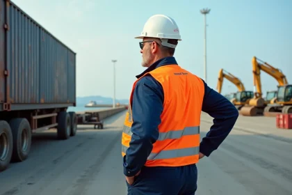Ouvrier portuaire en tenue de travail au port de Mille