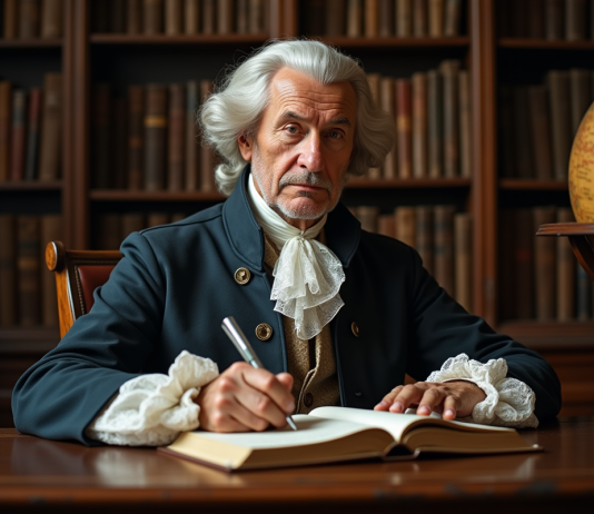 Pédagogie : découvrir qui était le père de l’éducation moderne Hommes du XVIIIe siècle écrivant dans un bureau ancien